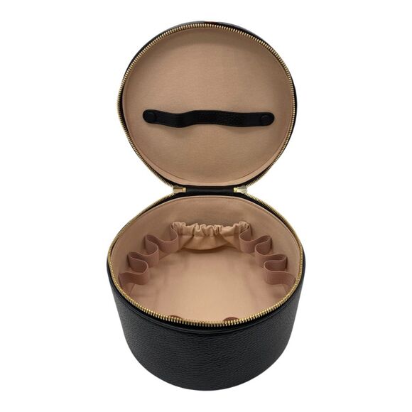 NWOT Cuyana Pebbled Leather Wellness Case Travel Jewelry Black Gold Hardware - Picture 7 of 9